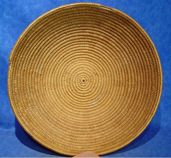 02 - Indian Baskets, c. 1890 Large Jicarilla Basket, Natural Tones (17.5" d)
c. 1890, Willow