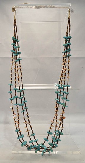 08 - Jewelry-New, Zuni or Santo Domingo 4-strand multicolor necklace
1970