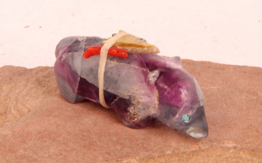 06 - Zuni Fetishes, Old Style Zuni Fetish by Thelma Scheche Family: Fluorite (1.25" ht x 2.5" l)
c. 1980