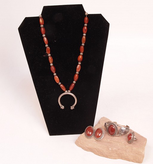 07 - Jewelry-Old, Jewelry Set: Necklace, Bracelet, Ring, Clip Earrings