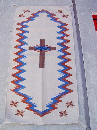 14- Non-Navajo Textiles, Southwest (Non-Navajo) Area Rug: Cross Motif, White Field (32" x 64")
Contemporary