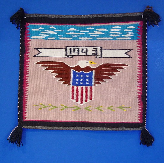 01 - Navajo Textiles, Navajo Rug: 1993 American Eagle Pictorial (24" x 22")
1993, Handspun wool