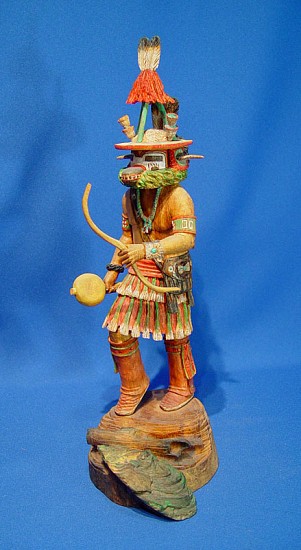 05 - Kachinas and Dolls, Hopi Kachina: BOOK-PUBLISHED Mooitkunkata "Yucca Skirt" by Keith Torres (15")
Hand Carved and Painted Cottonwood Root