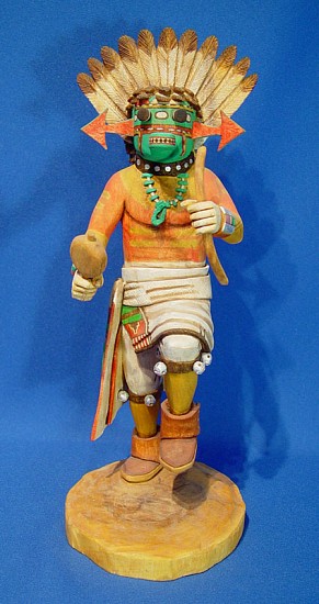 05 - Kachinas and Dolls, Hopi Kachina: Homahtoe "Angry" by Ronald Honyumptewa (12.25")
1995, Hand Carved and Painted Cottonwood Root