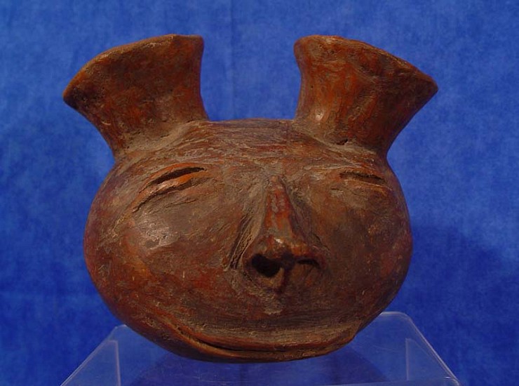 03 - Pueblo Pottery, it-126  Mississippian style Head Pots