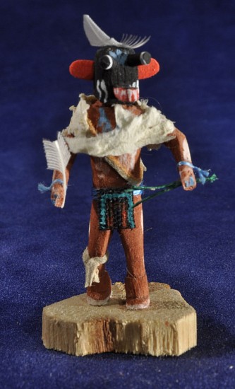 05 - Kachinas and Dolls, Miniature Hopi Kachina: Ogre by B. Yanez (1.75")
Hand Carved and Painted Cottonwood Root