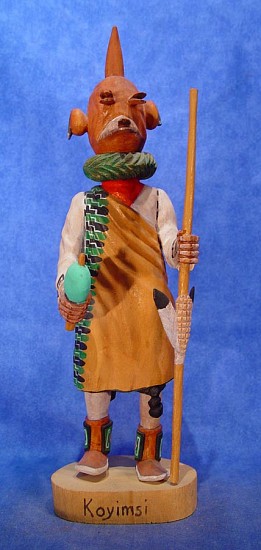 05 - Kachinas and Dolls, Hopi Kachina: Old Man Koyimsi (Mudhead) by Dave Koots (10.75")
Hand Carved and Painted Cottonwood Root