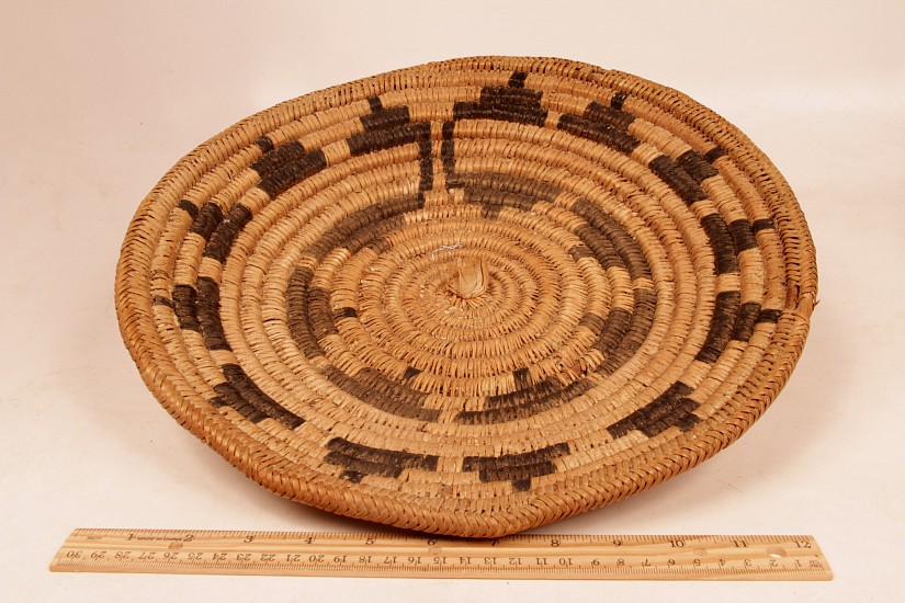 02 - Indian Baskets, Antique Navajo Wedding Basket 14 1/2" x 2 1/2" c.1930s
