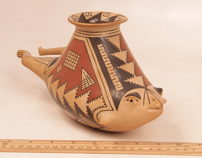 03 - Pueblo Pottery, Casas Grande Mexican Pottery Frog Jar 12" x 6" by Nena Quezada