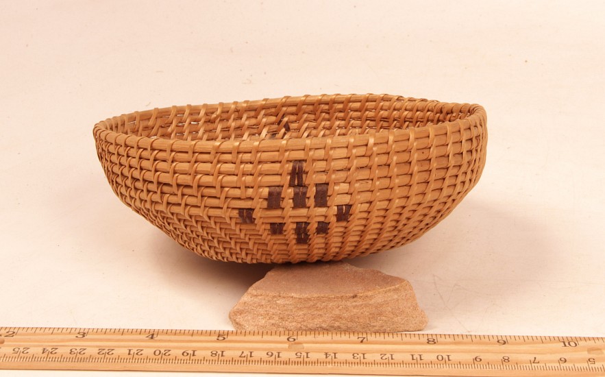 02 - Indian Baskets, Washoe Basketry Tray 6 1/4" x 2" c.1950s