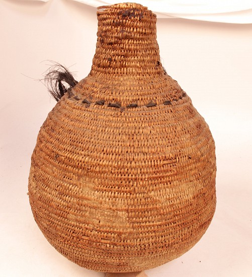 02 - Indian Baskets, Paiute Large Basketry Water Bottle 11 1/4" x 16" c.1890s