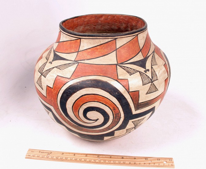 Vintage Acoma Pueblo Pottery Wedding Vase with Braided Handle